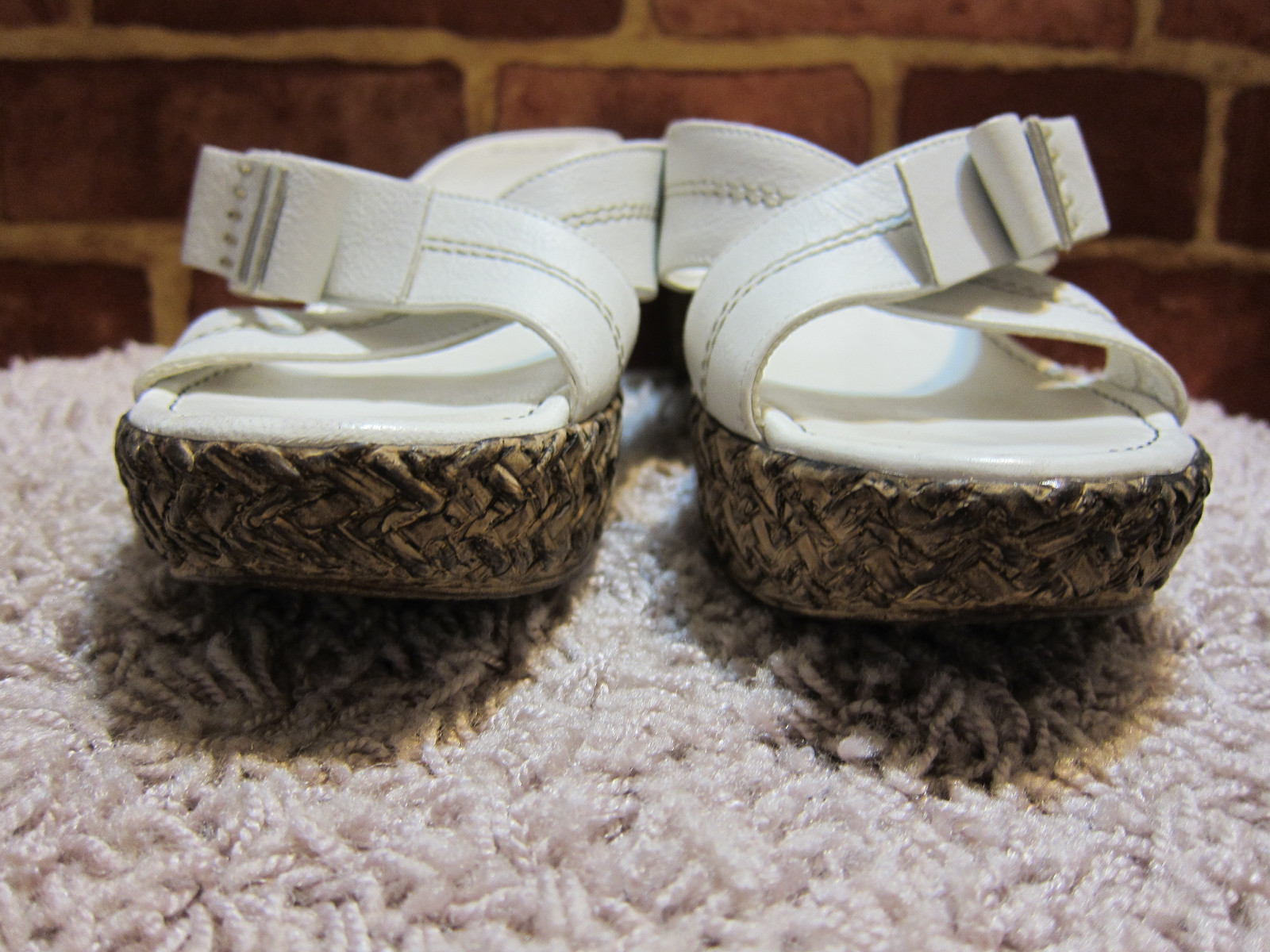WOMEN'S FRAU WEDGE SANDALS MADE IN ITALY SIZE 8 WHITE… Gem