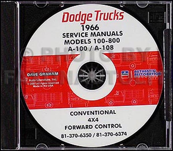 1966 Dodge Truck Shop Manuell Auf CD Pickup Power Wagon Panel Van A100 Sportler-image
