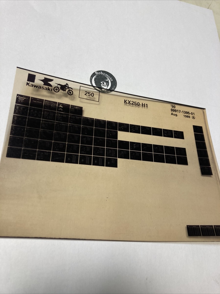 Kawasaki Kx250 H1 1990 250 Kx Microfiche Catalog List Spare Parts