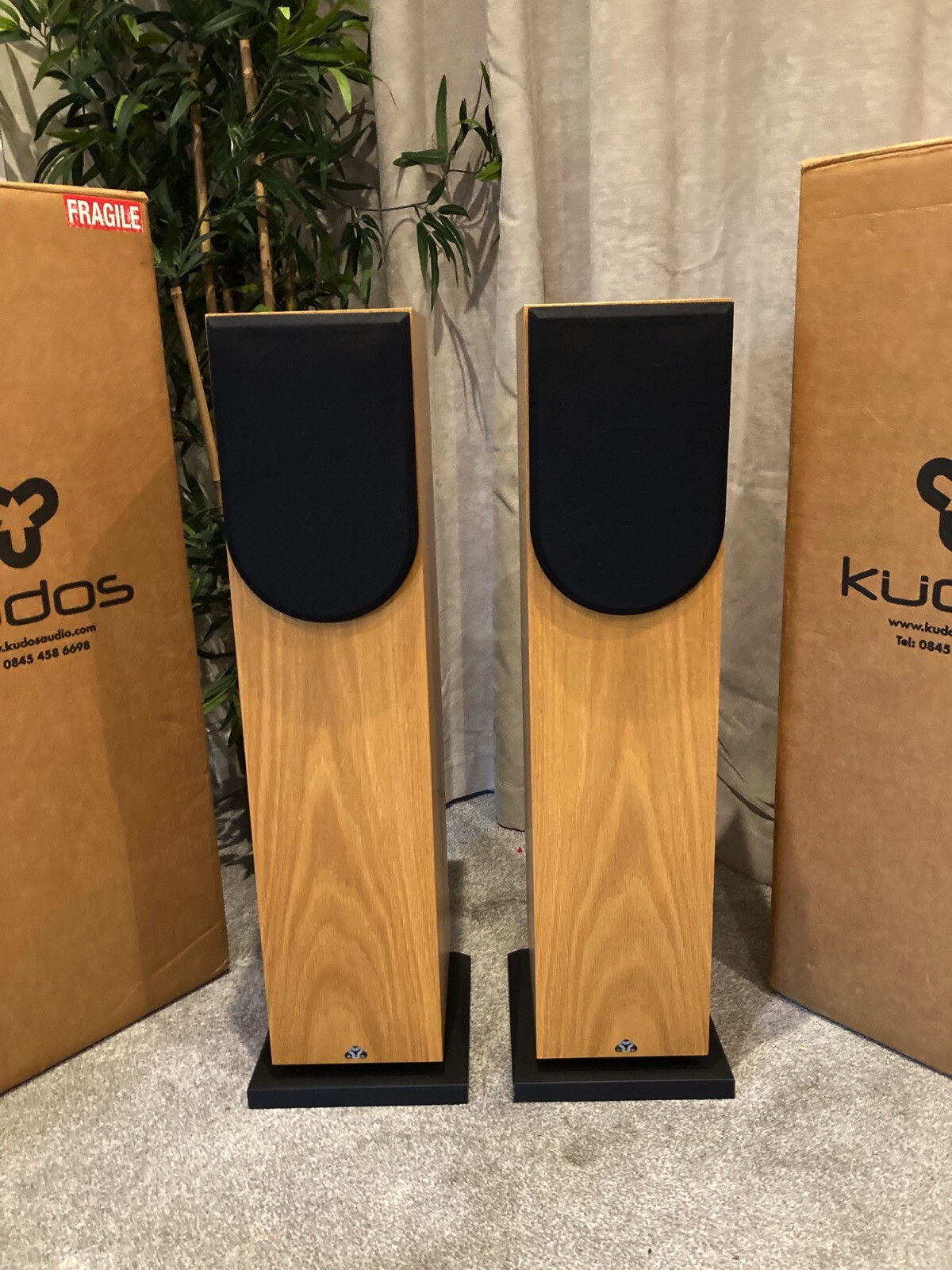 KUDOS X3 Audiophile Floorstanding speakers Boxed SUPERB in OAK eBay