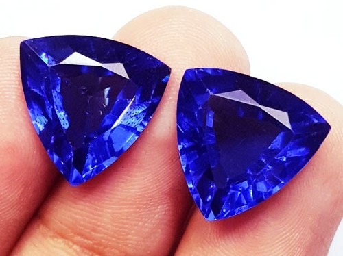Natural Blue Sapphire Trillion Cut 8 To 10 Ct Pair Certified Loose Gemstone RB03