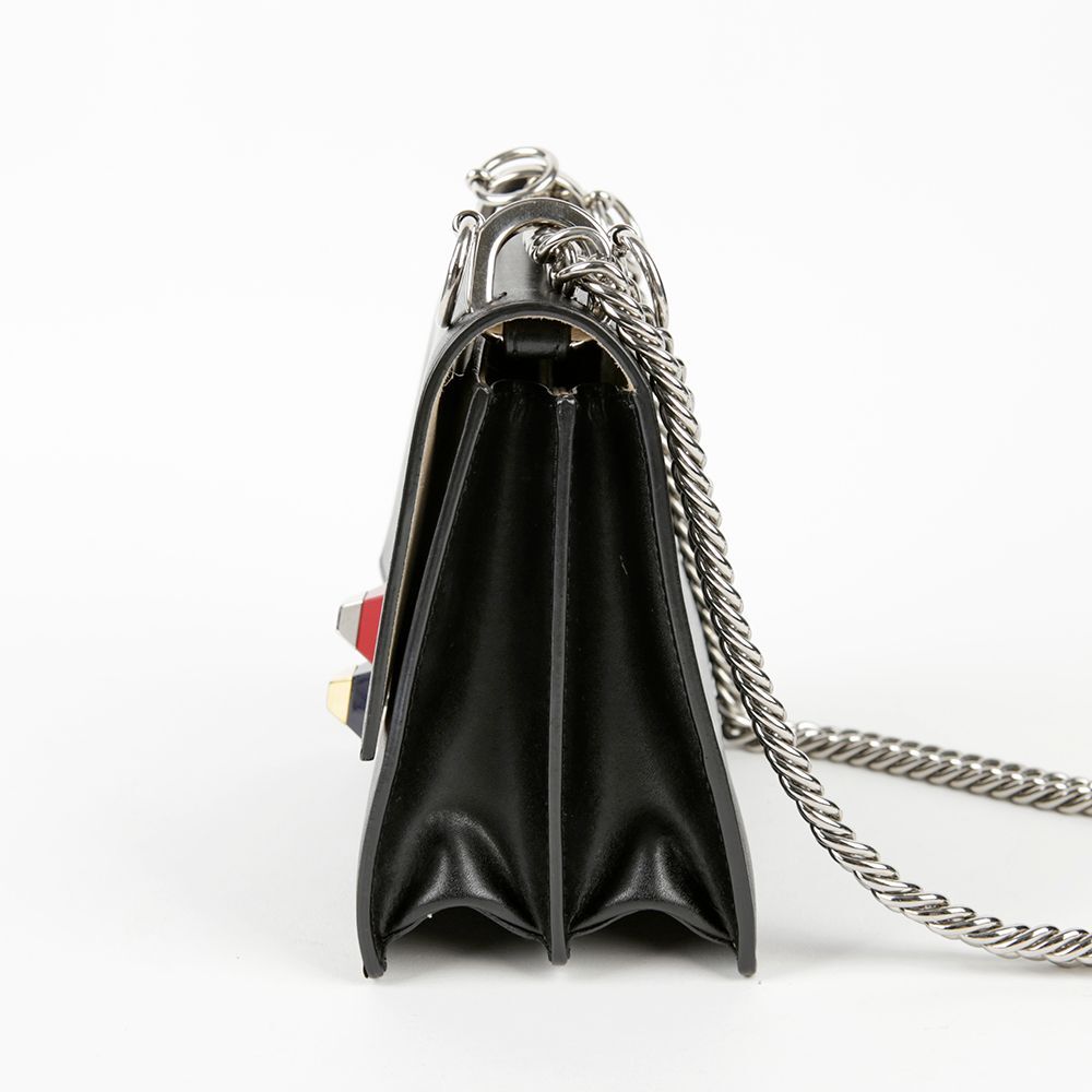 フェンディ レザー カン I ミニ リボン 2way バッグ 8MO381 Fendi Small Black Leather Kan I Shoulder Bag Crossbody