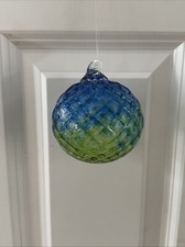 Thames Glass Blue Green Ombré Prism Ornament Hand Blown Made in USA