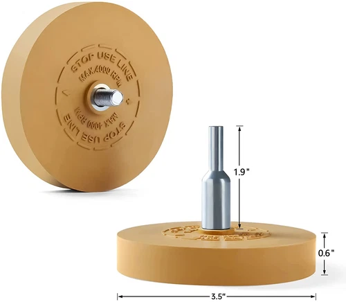 Drill Adhesive Pinstripe Sticker 3.5''Car Decal Remover Glue Rubber Eraser Wheel - Bild 5 von 17