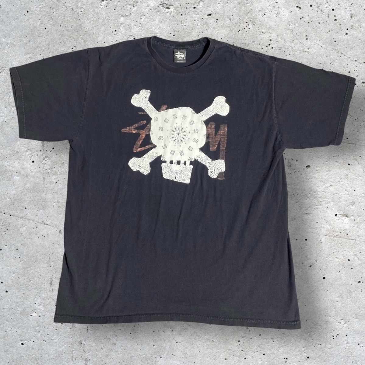 Stussy T-Shirt Mens X-Large Black Skull Bones Skater Grunge Stussy T-Shirt Mens X-Large Black Skull Bones Skater Grunge