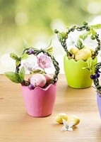 Eierkorb Mit Ostereier Und BlüTen GrüN 16 Cm Ostern Deko Tischdeko Osterdeko