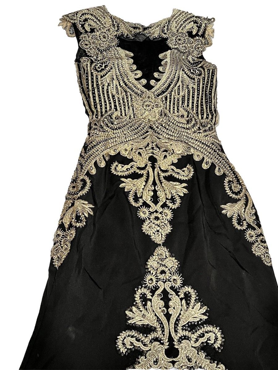 black and gold rhinestone dress Wedtrend Women Black Golden Mirror Prom Dress A Line Spaghetti Straps  Sequins Long Corset Evening Dress – WEDTREND main image 1