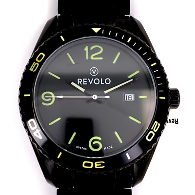 Revolo Herrenuhr Stahl Armbanduhr schwarz PVD