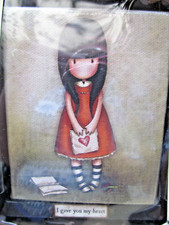 Santoro Gorjuss Collectible Easel Art Canvas & Stand New  I Gave You My Heart