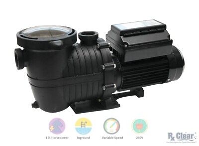 Rx Clear Mighty Niagara 1.5 HP In-Ground Variable Speed Swimming Pool Pump 