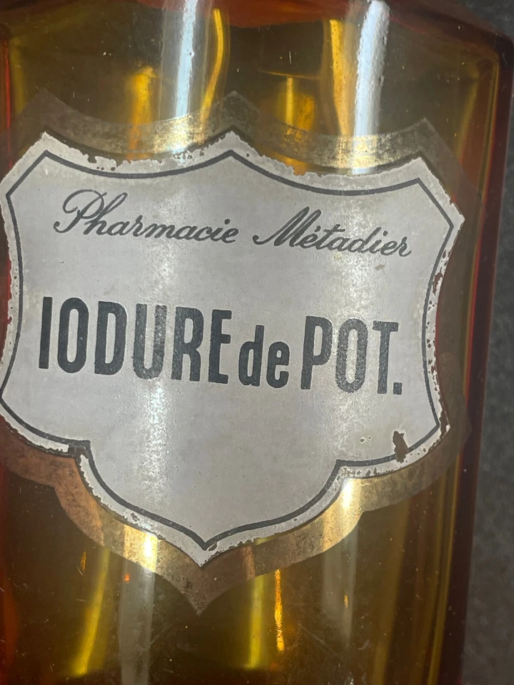 flacon de pharmacie  Verre Apothicaire Ancien 12,5 cm - Photo 3/4