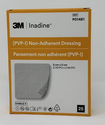 Inadine Iodine Non-Adherent Dressings 5cm x 5cm (Box of 25)