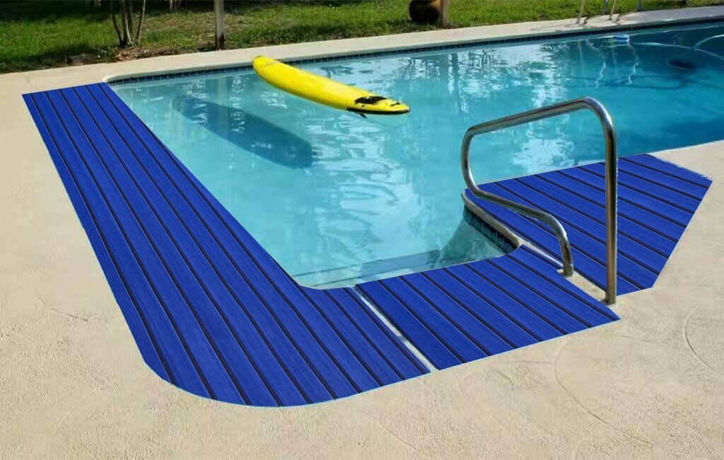 EVA Foam Boat Flooring Dark Blue Carpet Marine Decking Sheet , Backing