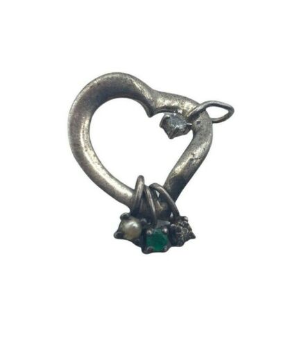 Lenox Heart Multi Stone Dangle 925 Sterling Silve… - image 1