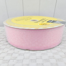Pink Wired Edge Textured 1.5" Ribbon Member's Mark Premium 50 Yards Springtime