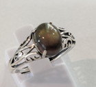 Beautiful 9x7 mm Ethiopia Natural Oval Black Opal Antique Silver Ring,New,Rare — photo 4