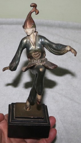 VINTAGE 1920'S ART DECO POMPEIAN BRONZE CO. JESTER BRONZE BOOKEND - 第 1/11 張圖片