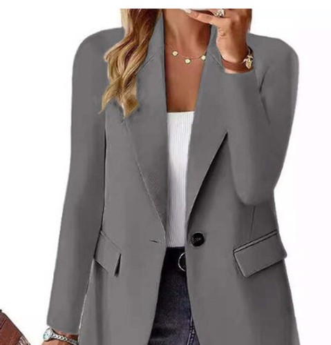 Polyester Autumn Long Sleeve Solid Color Cardigan Small Suit Jacket For Women - 第 81/81 張圖片
