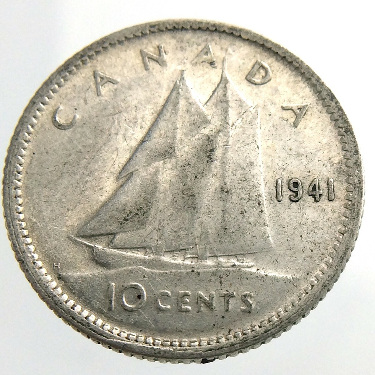 1941 Canada 10 Cents Silver Dime Circulated George VI Ten Cent