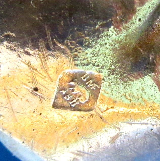 Berndorf Austria Antique Art Nouveau SP Bridal Basket Cobalt Blue Glass ca. 1880