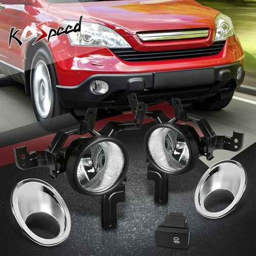 Clear Lens Fog Light Kit For 2010-2011 Honda CR-V - Includes Switch & Halogen Bulbs