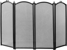Heavy Duty Steel 4 Panel Fire Screen Spark Guard Safety Fireplace Stove Woodburn