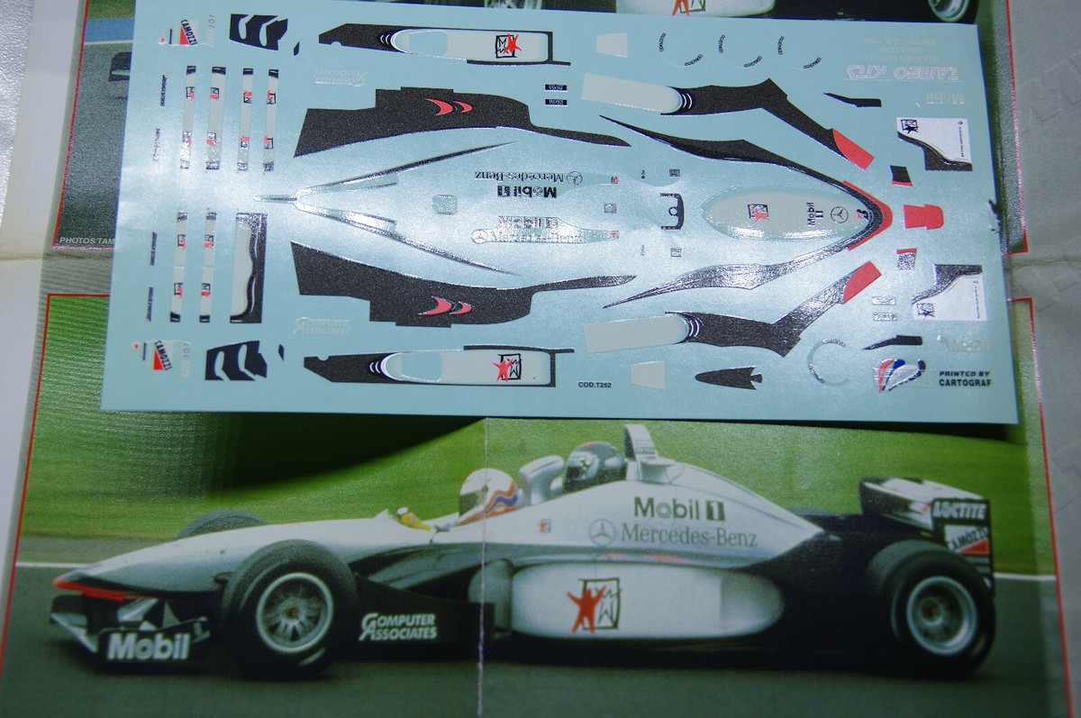 Mclaren MP4-98T Seater 1/43rd Tameo decal sheet UK