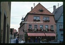1981 Slide Rothenburg Germany Hocher Hotel Street Scene #2358