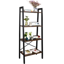 Ladder Shelf 54.3" Bookshelf Industrial Bookcase Bathroom Cabinet 4 Shelves