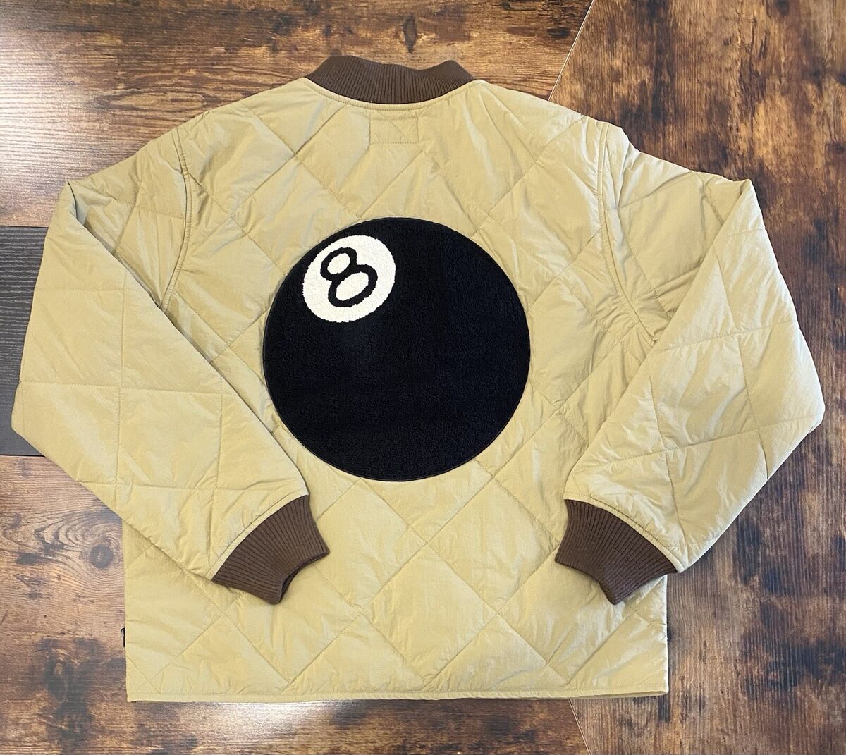 Stussy 8 Ball Quilted Liner Jacket Olive Green, Size M Stussy 8 Ball Quilted Liner Jacket Olive Green, Size M