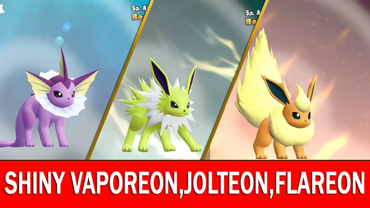 Pokemon Shiny Eevee Evolutions + shiny Pikachu