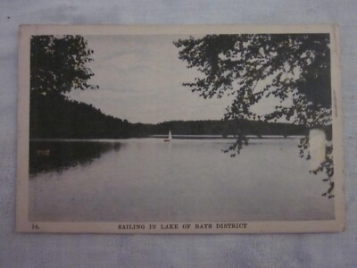Postcard Ontario Canada Sailing in Lake of Bays District vintage postcard