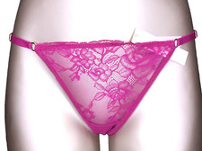 Victoria's Secret Tanga Panty Muy Sexy Nuevo con Etiquetas Grande Rosa Encaje Ajustable Tanga en V