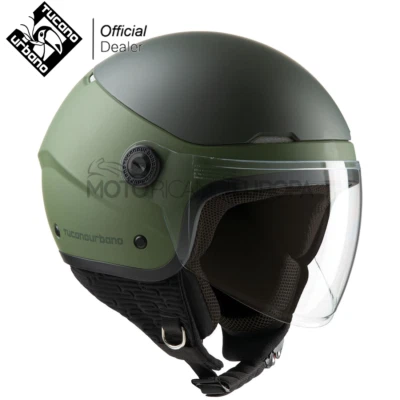 Casco jet tucano urbano el pop verde airborne per moto scooter ECE 22.06