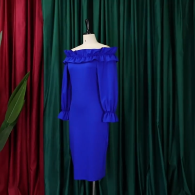 Women's Puff Sleeve Ruched Midi Bodycon Dress Wedding Guest Cocktail Dresses  | eBay