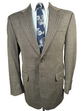 RALPH LAUREN Mens Brown HERRINGBONE Wool Classic Sport Coat Blazer Jacket 38R