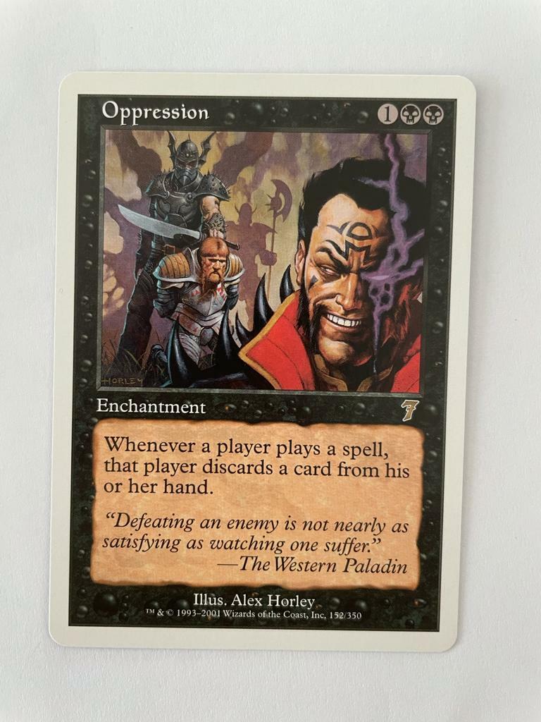 MTG 7TH EDITION OPPRESSION NM MAGIC THE GATHERING ENCHANTMENT BLACK RARE CARD
