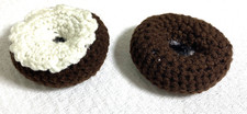 Lot of 2 Donuts Handmade Amigurumi Stuffed Toy Knit Crochet Doll
