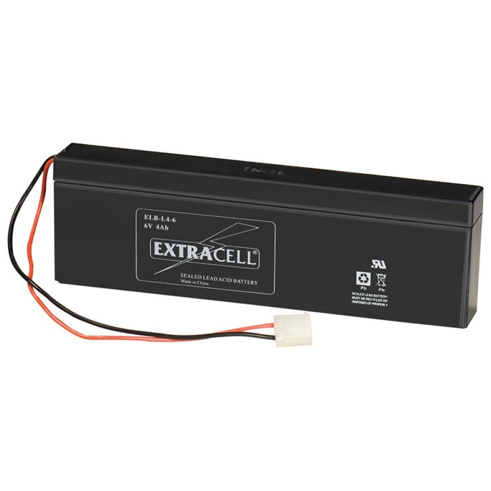 Batteria al piombo ermetica 6V 4Ah con connettore lampade emergenza ricambio