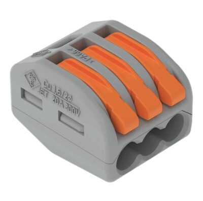 Genuine Wago 3-Conductor Lever-Nuts 222-413 Wire Splice Terminal Block 165 Count