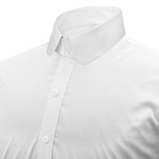 Men's Vintage Style High Penny Collar Peaky Blinders White Evening Dress Shirt