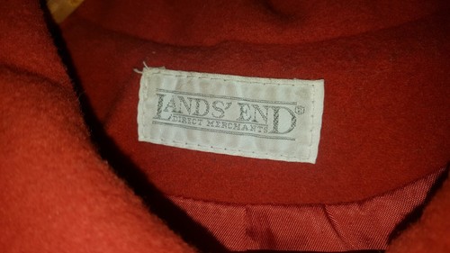 Lands End Tomato Red Ladies Pea Coat Size Large - Picture 5 of 5