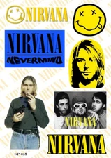 Nirvana Sticker Pack | Nevermind Smiley American Grunge Alternative Punk Band