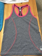 Ebb & Flow Tank Grey Wash/ Hot Pink Trim One Size