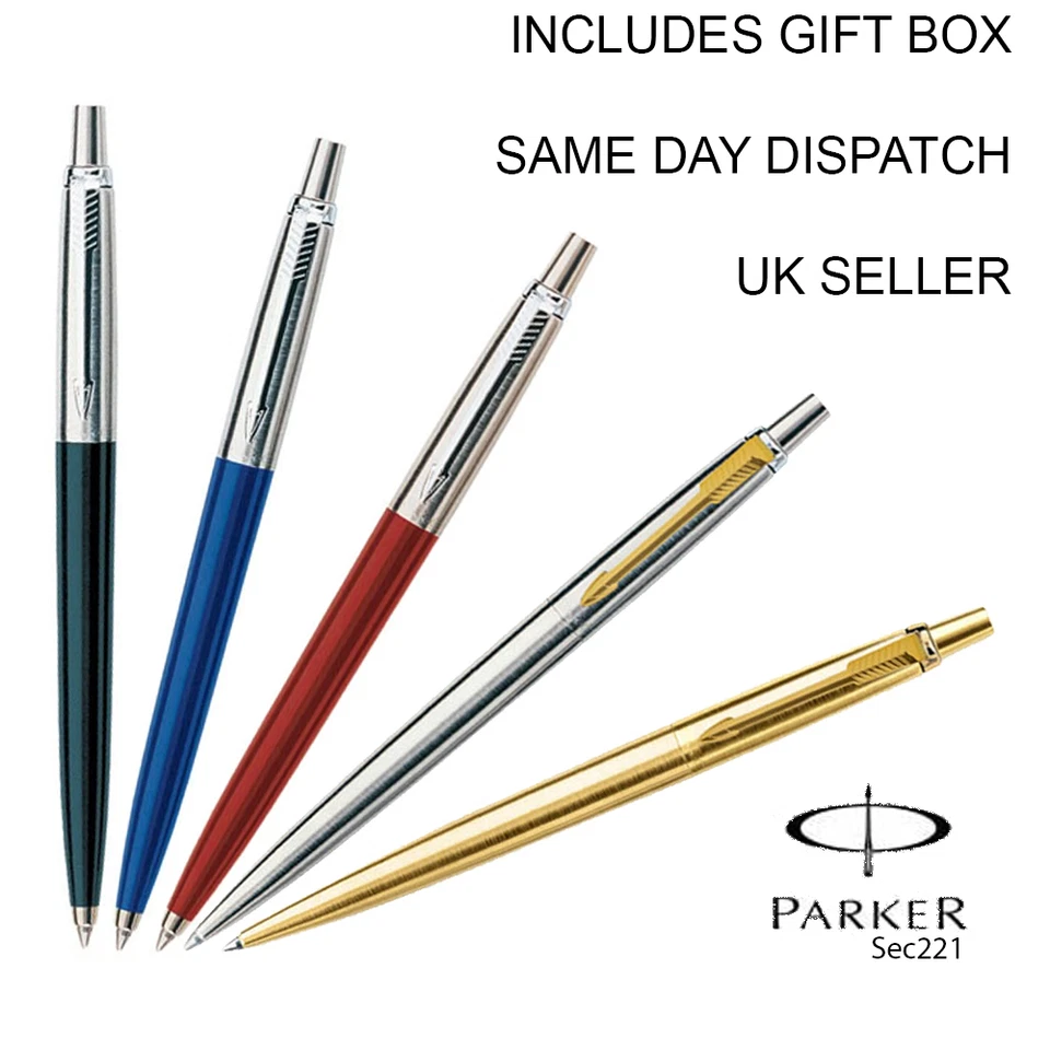PARKER JOTTER BALLPOINT PEN BLACK, BLUE, RED,STAINLESS STEEL SILVER ,GOLD, WHITE