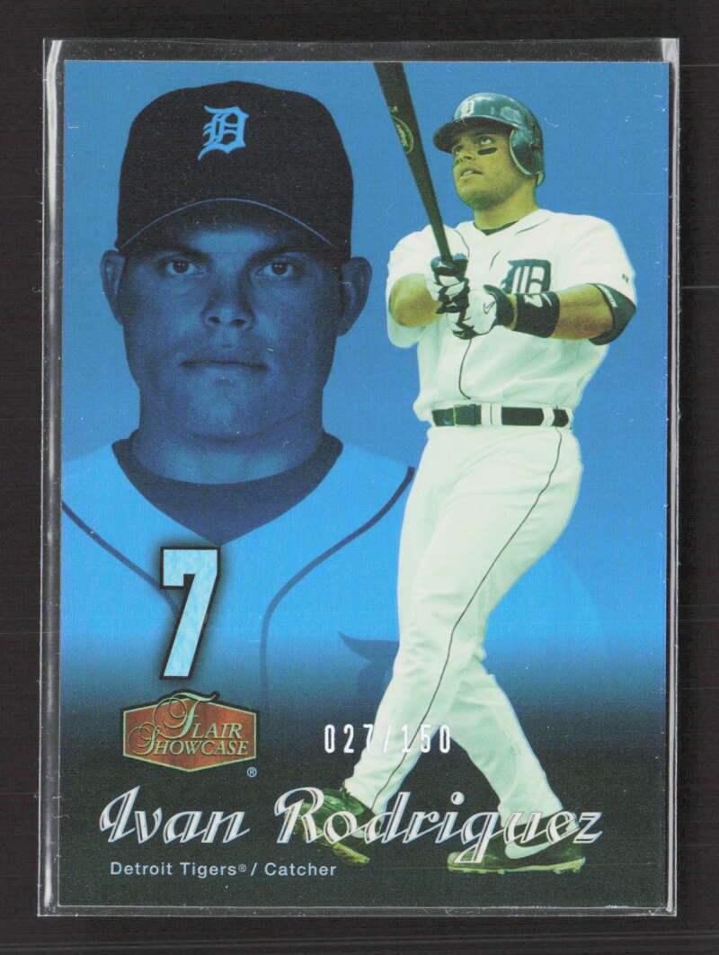 2006 Flair Showcase Ivan Rodriguez #48 Legacy Blue /150 Tigers TV4435