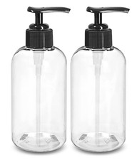 8 oz Clear Plastic Bottles with Pumps, Soap Dispenser, Empty Pump Bottles, Sq...