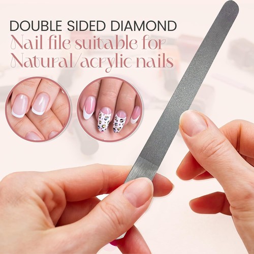 Stainless Steel Diamond Deb Nail File Manicure Pedicure Metal 7