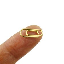 50 Count Mini Paper Clips 3/5 Inch Tiny Paperclip Super Cute Metal Gold