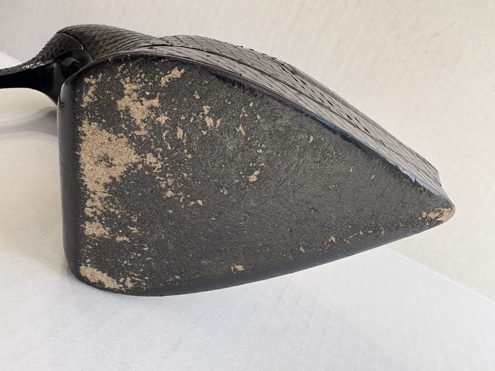 Versace Black Python Snakeskin Playform High Heel… - image 23